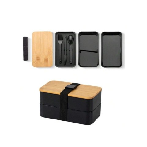 Śniadaniówka LUNCH BOX ze sztućcami, bambus 18,5 x 10,5 x 9,3 cm PJM43 Śniadaniówka LUNCH BOX ze sztućcami, bambus 18,5 x 10,5 x 9,3 cm PJM43