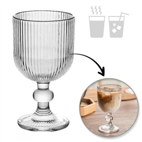 Szklanka Puchar ryflowany na nóżce - do kawy, deserów 255ml - SZK160 Szklanka Puchar ryflowany na nóżce - do kawy, deserów 255ml - SZK160