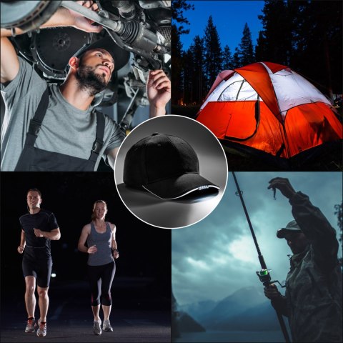 Czapka LED z daszkiem dla biegacza latarka sport Czapka LED z daszkiem dla biegacza latarka sport