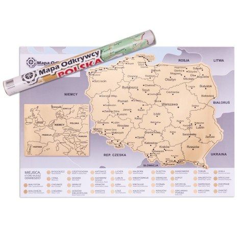 Mapa Odkrywcy Polska zdrapka PODRÓŻNIKA prezent Mapa Odkrywcy Polska zdrapka PODRÓŻNIKA prezent