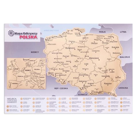 Mapa Odkrywcy Polska zdrapka PODRÓŻNIKA prezent Mapa Odkrywcy Polska zdrapka PODRÓŻNIKA prezent