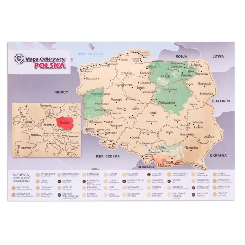Mapa Odkrywcy Polska zdrapka PODRÓŻNIKA prezent Mapa Odkrywcy Polska zdrapka PODRÓŻNIKA prezent