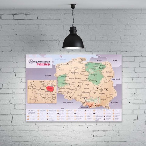 Mapa Odkrywcy Polska zdrapka PODRÓŻNIKA prezent Mapa Odkrywcy Polska zdrapka PODRÓŻNIKA prezent