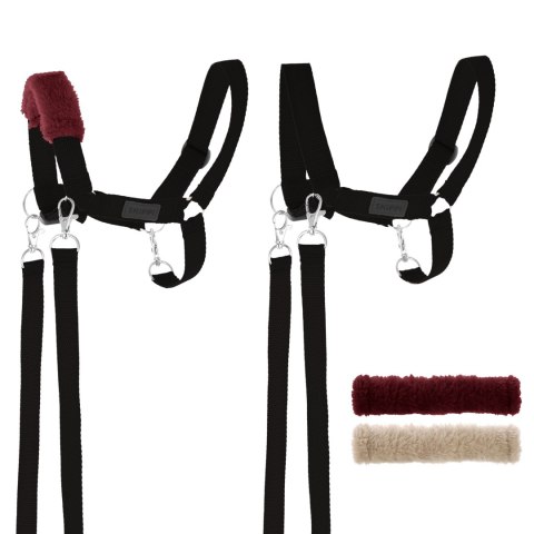 Skippi Kantar dla Hobby Horse - wodze, 2 wymienne futerka - czarny Skippi Kantar dla Hobby Horse - wodze, 2 wymienne futerka - czarny
