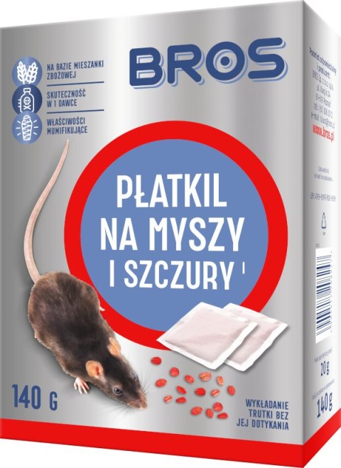 Płatkil na myszy i szczury 140g BROS Płatkil na myszy i szczury 140g BROS