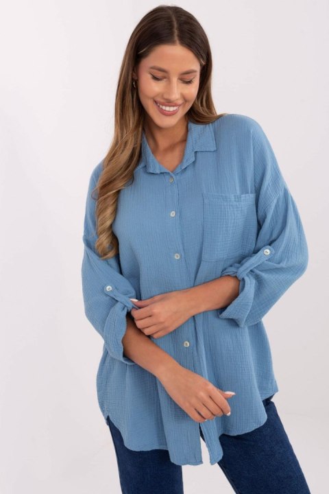 Koszula Damska Model MO-KS-9368.98 Dark Blue - Italy Moda Koszula Damska Model MO-KS-9368.98 Dark Blue - Italy Moda