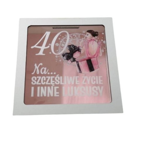 Skarbonka z okienkiem 40 urodziny 18 x 18cm PANI ELEGANT 3301-EPI40 Skarbonka z okienkiem 40 urodziny 18 x 18cm PANI ELEGANT 3301-EPI40