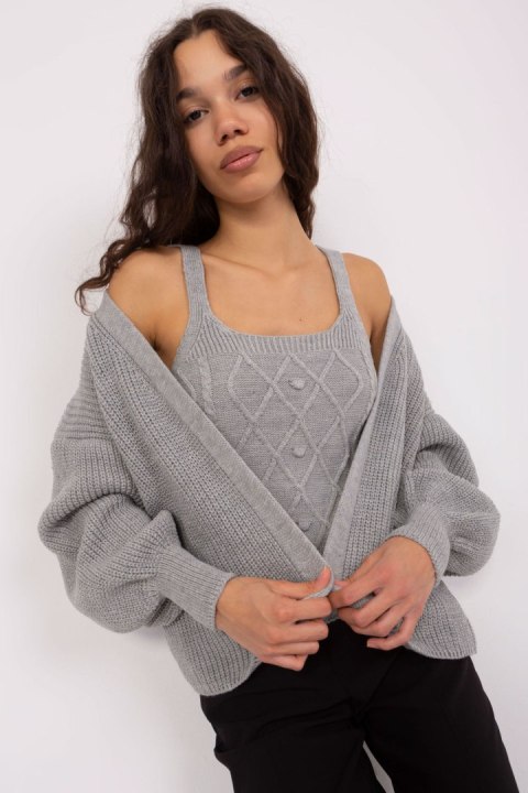 Sweter Komplet Model BA-KMPL-8019.20 Grey - Badu Sweter Komplet Model BA-KMPL-8019.20 Grey - Badu