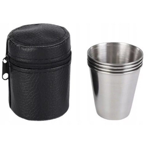Kieliszki stalowe 4szt. zestaw turystyczne metalowe nierdzewne 80 ml XJ4854 Kieliszki stalowe 4szt. zestaw turystyczne metalowe nierdzewne 80 ml XJ4854