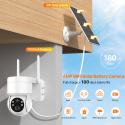 Wbudowana bateria WiFi kamera PTZ 4MP HD zewnętrzna bezprzewodowa kamera IP na energię słoneczną 1080P kamera monitorująca wideo długi czas czuwania iCSee