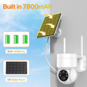 Wbudowana bateria WiFi kamera PTZ 4MP HD zewnętrzna bezprzewodowa kamera IP na energię słoneczną 1080P kamera monitorująca wideo długi czas czuwania iCSee